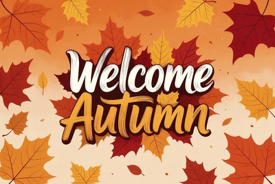 Welcome Autumn Leaves Illustration