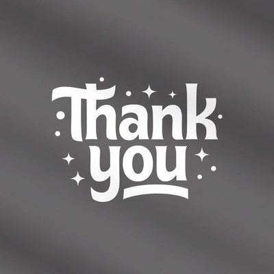 Thank You Text with Stars