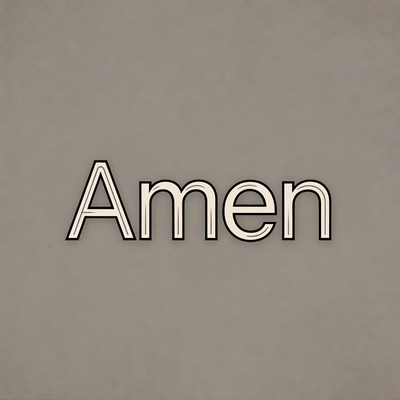 Amen Text on Gray Background