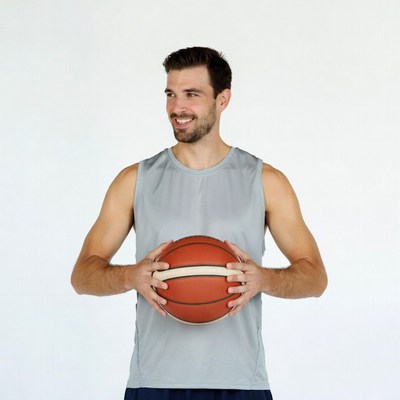 Man holding basketball