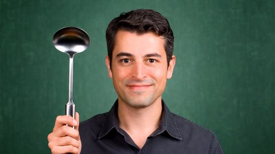 Man holding ladle