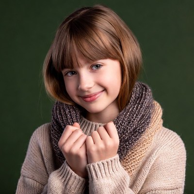 Smiling girl with scarf