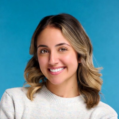 Smiling woman with balayage hair