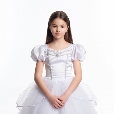 Girl in white ballerina dress