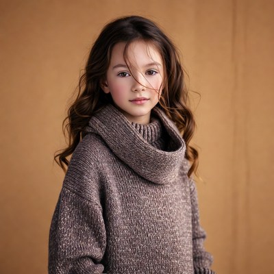 Girl in turtleneck sweater