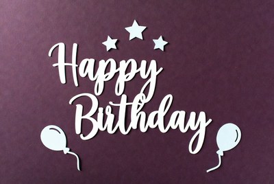 Happy Birthday with Balloons and Stars