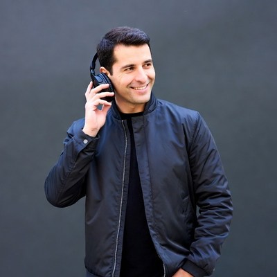 Man smiling with headphones