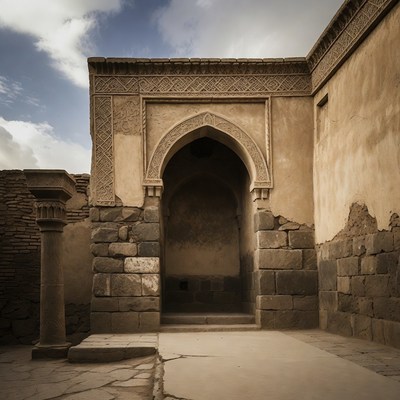 Ancient Stone Archway with Intricate Carvings