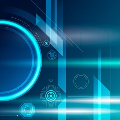 Blue Neon Geometric Abstract Background