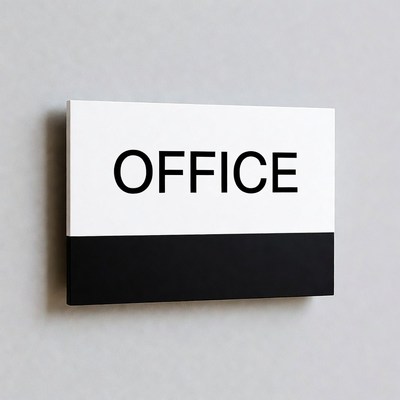 White Office Sign