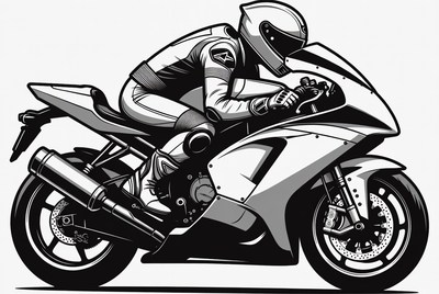 Rider on Sport Motorcycle Illustration