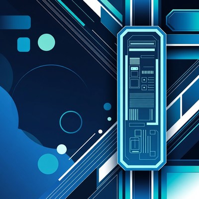 Futuristic Blue Neon Geometric Background