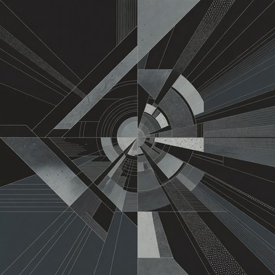 Abstract Geometric Gray Radial Design