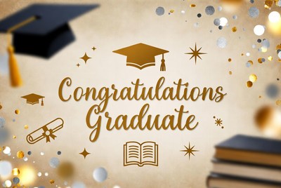 Congratulations Graduate with Cap and Diploma