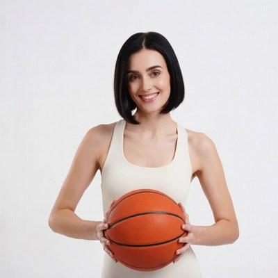 Woman holding basketball