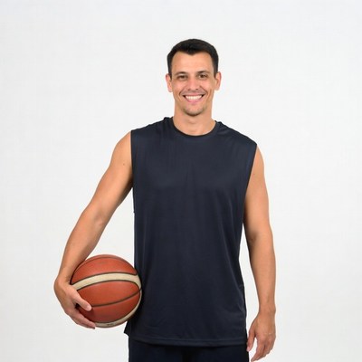 Man holding basketball