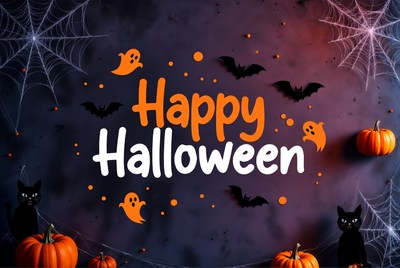 Happy Halloween with Ghosts Pumpkins