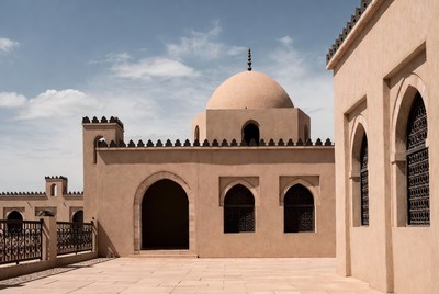 Traditional Mosque with Dome and Minaret