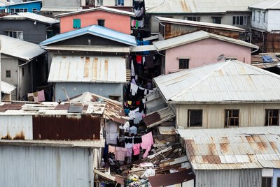 Colorful Laundry Hanging on Rooftops