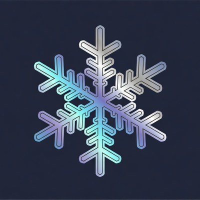 Shiny Blue Snowflake Illustration