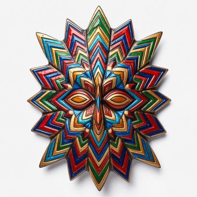 Colorful Geometric Sun Mask