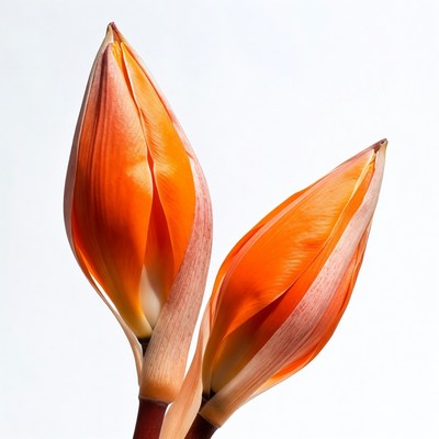 Two Orange Frangipani Flower Buds