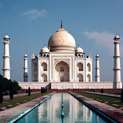 Taj Mahal with reflecting pool