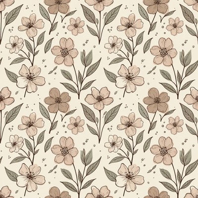 Beige Floral Pattern Illustration