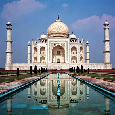 Taj Mahal Reflecting in Pool