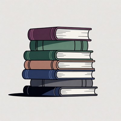 Stack of Colorful Books Illustration