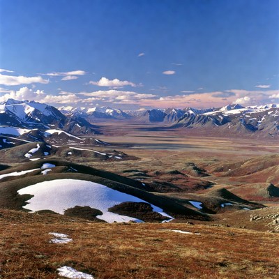 Snowy Mountain Valley Landscape