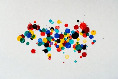 Colorful Paint Splatter on White Background