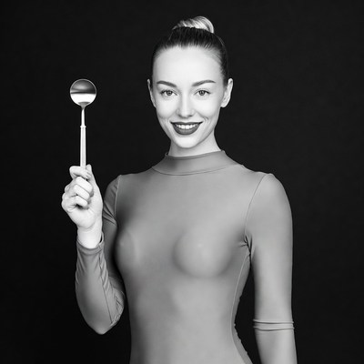 Woman holding spoon