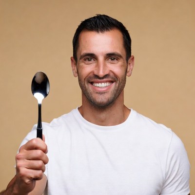 Man holding spoon