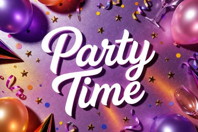 Party Time Balloons and Confetti