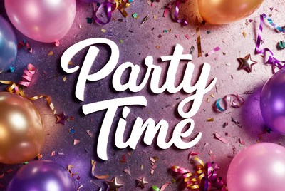 Party Time Balloons and Confetti