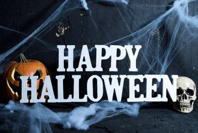 Happy Halloween with Pumpkin and Skull