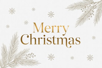Merry Christmas Gold Text Illustration
