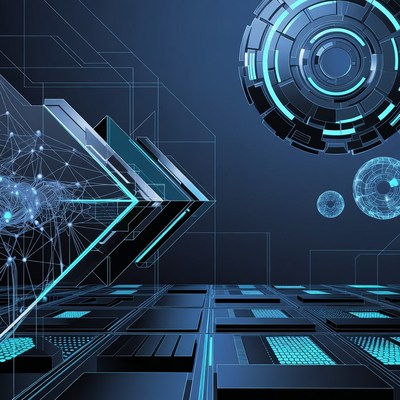 Futuristic Cyber UFO Holograms