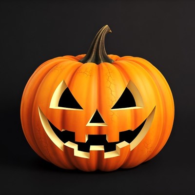 Carved Jack-o-Lantern Pumpkin