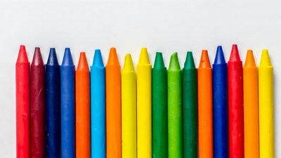 Colorful Crayons Lined Up