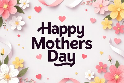 Happy Mothers Day Flowers Illustration