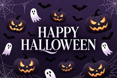 Happy Halloween with Pumpkins and Ghosts