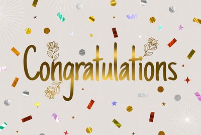 Golden Congratulations with Confetti