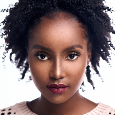 African-American woman with curly hair