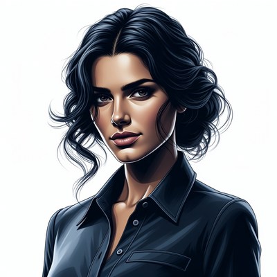 Beautiful woman in black shirt