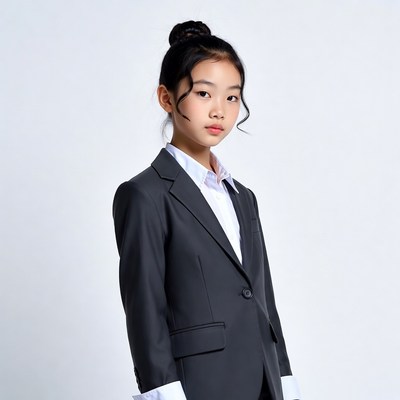 Asian girl in black blazer