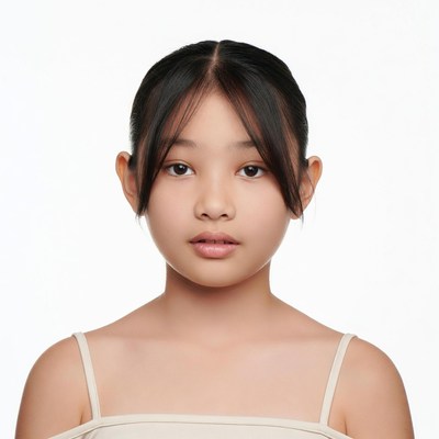 Asian girl with bangs portrait