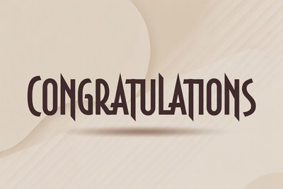 Congratulations Text on Gradient Background