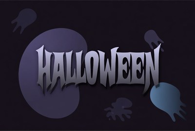 Halloween Text with Ghosts